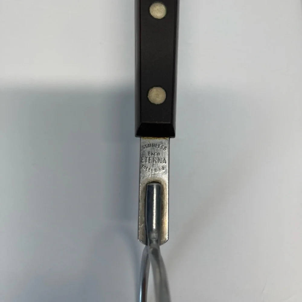 Vintage Ekco Potato & Spatula Stainless Steel Riveted Faux Wood Handle USA